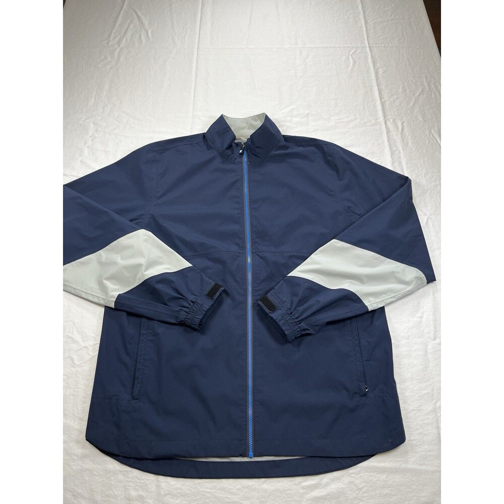 FootJoy HydroLite X Golf Rain Jacket Mens M Medium Blue Full Zip Waterproof Mint